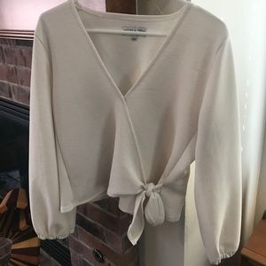 Madewell Texture & Thread Tie Front Blouse